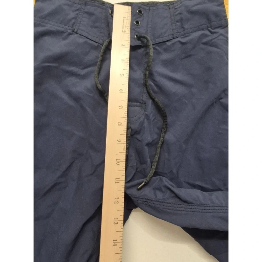 NWT Burnside men's‎ navy blue/black/yellow board shorts sz. 32 drawstring